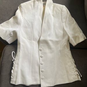 White blazer short sleeve coat. Comes from France.